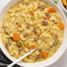 Crockpot Macaroni Cheeseburger Soup