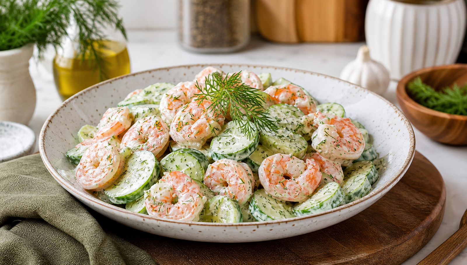 High Protein Shrimp And Cucumber Salad
