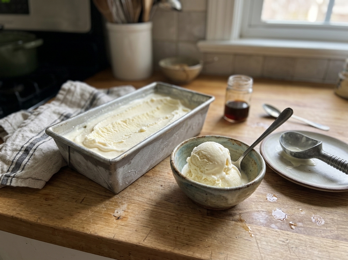 High Protein Ninja Creami Vanilla Ice Cream 
