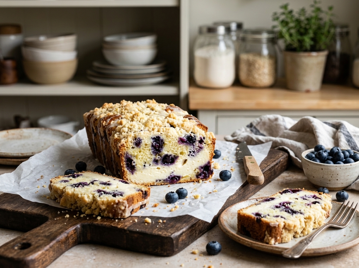 Lemon Blueberry Cream Cheese Bread Sourdough