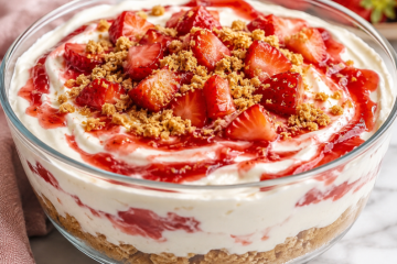 No-Bake Healthy Strawberry Cheesecake Box Dessert