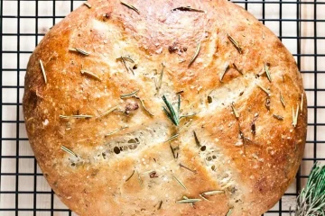 Rustic No-Knead Rosemary Garlic Bread